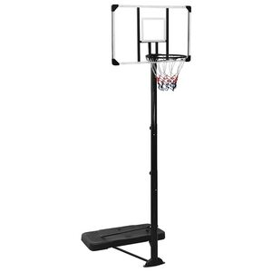 vidaXL Stojak do koszyk&oacute;wki z przezroczystą tablicą, 256-361 cm