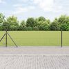 vidaXL Słupek ogrodzeniowy. Szary 25 x 0,6 m (siatka 25 mm) Stal i PVC