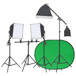 vidaXL Fotograficzny zestaw studyjny z oświetleniem i tłem