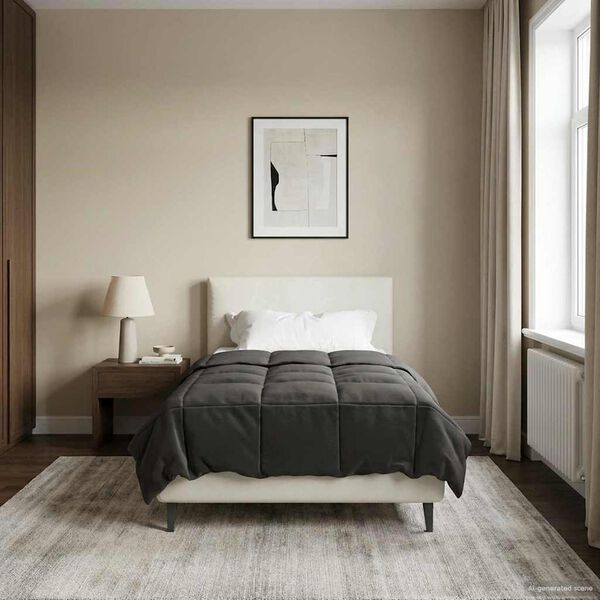 vidaXL Kołdra na cały rok Kwiłtowany Antracyt 155 x 200 cm Mikrofibra