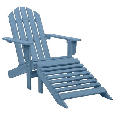 vidaXL Krzesło ogrodowe Adirondack z podnóżkiem, jodłowe, niebieskie