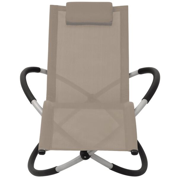 vidaXL Leżak z geometryczną ramą stalowy, taupe