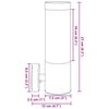 vidaXL Zewnętrzna lampa ścienna Czarny 12 x 8,5 x 27 cm