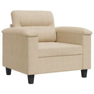 vidaXL Fotel, kremowy, 60 cm, obity mikrofibrą