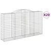vidaXL Kosze gabionowe, 20 szt, 300x50x160/180cm, galwanizowane żelazo