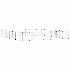 vidaXL Klatka dla zwierząt z bramką, 28 paneli, czarna, 245x245x35 cm, stal