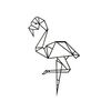 Homemania Dekoracja ścienna Flamingo, 31x50 cm, stal, czarna