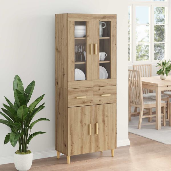 vidaXL Highboard z szufladą Dąb rzemieślniczy 69,5 x 34 x 180 cm