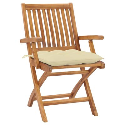 vidaXL Składane krzesła ogrodowe z poduszkami, 6 szt., drewno tekowe