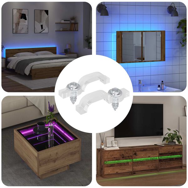 vidaXL Klipsy LED Strip 2 pcs przezroczysty 23,8 x 7,3 x 4,3 mm