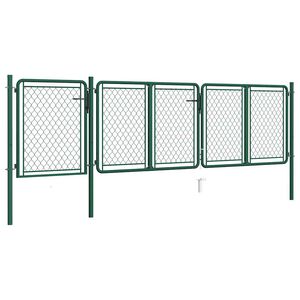 vidaXL Brama ogrodowa stalowa 400x75 cm zielona