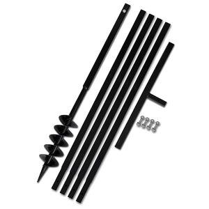 vidaXL Świder glebowy z uchwytem, 100 mm, przedłużany, 5 m, stal