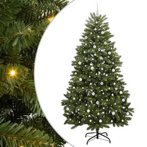 vidaXL Sztuczna choinka 240 cm 300 LED Ciepła biel PVC i stal zielony