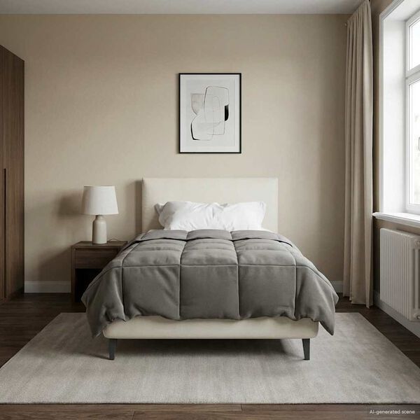 vidaXL Kołdra na cały rok Jasnoszary 140 x 200 cm Mikrofibra