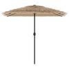 vidaXL Parasol ogrodowy z LED, stalowy słupek, brązowy, 248x248x248 cm