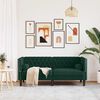 vidaXL Sofa Chesterfield z wałkami, dwuosobowa, ciemnozielona, aksamit