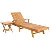 vidaXL Leżak ze stolikiem 2 pcs brązowy 40 x 40 x 40 cm