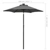 vidaXL Parasol ogrodowy z LED, antracytowy, 200x211 cm, aluminium