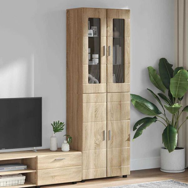 vidaXL Highboard Dąb Sonoma 60 x 35 x 182 cm Materiał drewnopochodny
