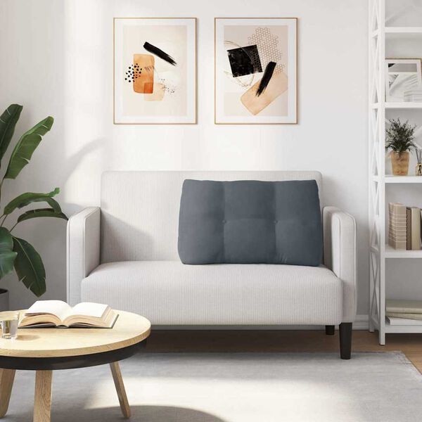 vidaXL Poduszka na plecy Ciemnoszary 80 x 24 x 50 cm Aksamit