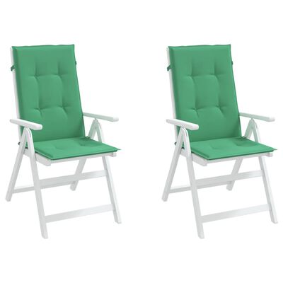 vidaXL Poduszki na krzesła ogrodowe, 2 szt., zielone, 120x50x3 cm