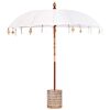 vidaXL Baliński Parasol z Bazą 250 Kremowy i Biały 220 x 220 x 250 cm