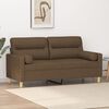 vidaXL 2-osobowa sofa wypoczynkowa z poduszkami, brązowa, 140 cm