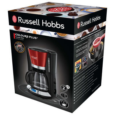 Russell Hobbs Ekspres do kawy Colours Plus, czerwony, 1100 W, 1,25 L