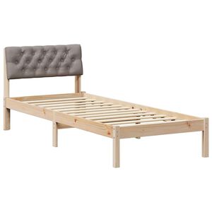 vidaXL Rama ł&oacute;żka Brązowy i taupe 75 x 190 cm Lite drewno sosnowe