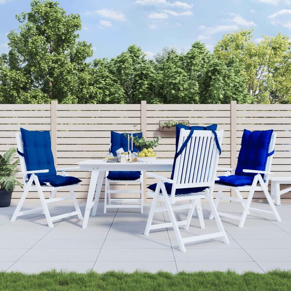 vidaXL Poduszki na krzesła z wysokim oparciem, 4 szt, błękit kr&oacute;lewski