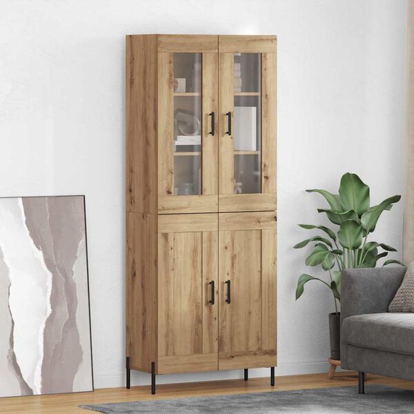 vidaXL Highboard Dąb rzemieślniczy 69,5 x 34 x 180 cm