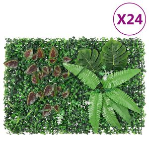 vidaXL Maty ze sztucznymi roślinami, 24 szt, zielone, 40x60 cm