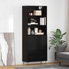 vidaXL Highboard z szufladą 2 pcs Czarny Dąb Materiał drewnopochodny
