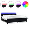 vidaXL Ł&oacute;żko kontynentalne z materacem i LED, czarne, aksamit 200x210 cm