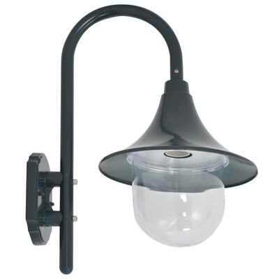 vidaXL Ścienna lampa ogrodowa, 42 cm, E27, aluminiowa, ciemnozielona