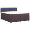 vidaXL Ł&oacute;żko Box Spring z materacem i LED Ciemny brąz 200 x 200 cm