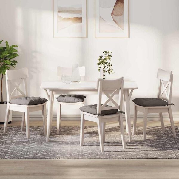 vidaXL Poduszki na siedziska 2 pcs Ciemnoszary 40 x 40 x 6 cm tkanina