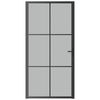 vidaXL Drzwi wewnętrzne, 102,5x201,5 cm, czarne, szkło i aluminium