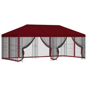 vidaXL Altana z bokami 6 x 3 m bordowy Poliester i Stal 190