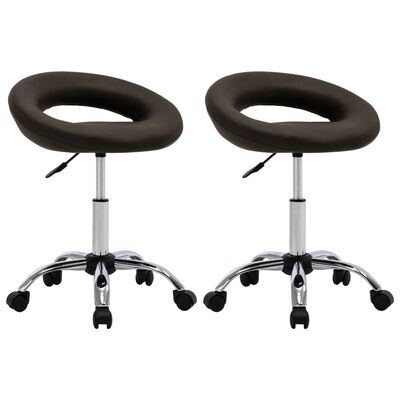 vidaXL Obrotowe krzesła stołowe, 2 szt., brązowe, sztuczna skóra