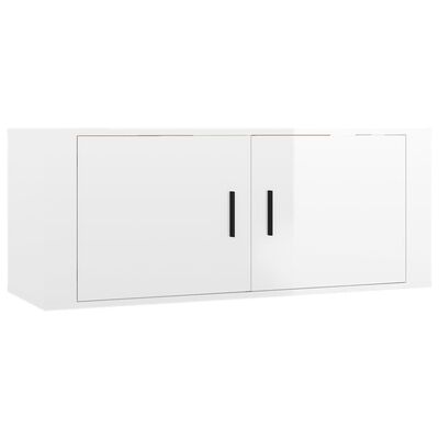 vidaXL 8-częściowy zestaw szafek telewizyjnych, biały z połyskiem