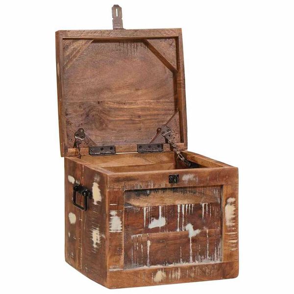 vidaXL Skrzynia do przechowywania Z blokadą Brązowy Drewno z mango