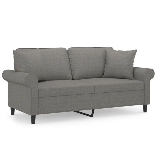 vidaXL 2-osobowa sofa wypoczynkowa z poduszkami, ciemnoszara, 140 cm