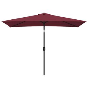 vidaXL Parasol ogrodowy na metalowym słupku, 300 x 200 cm, bordowy