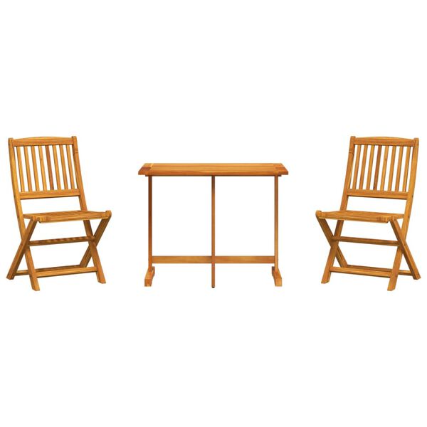 vidaXL 3-cz. zestaw składanych mebli ogrodowych, lite drewno akacjowe