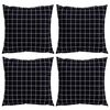 vidaXL Poduszki rozrzucone Kratka 4 pcs Czarna kratka 50 x 50 cm