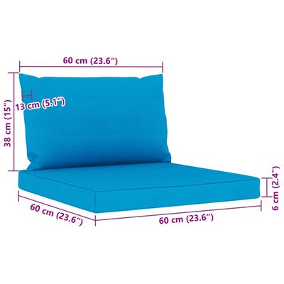 vidaXL 9-cz. zestaw wypoczynkowy do ogrodu, jasnoniebieskie poduszki