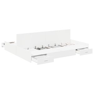 vidaXL Rama ł&oacute;żka z miejscem na przechowywanie Biały 180 x 200 cm
