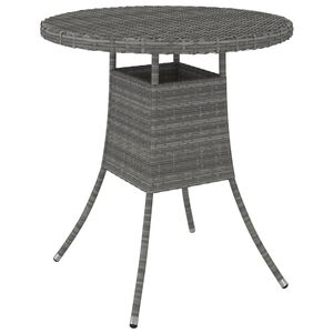 vidaXL Stolik ogrodowy, szary, 70x70x73 cm, polirattan
