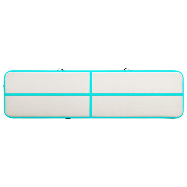 vidaXL Mata gimnastyczna z pompką, 800x100x20 cm, PVC, zielona